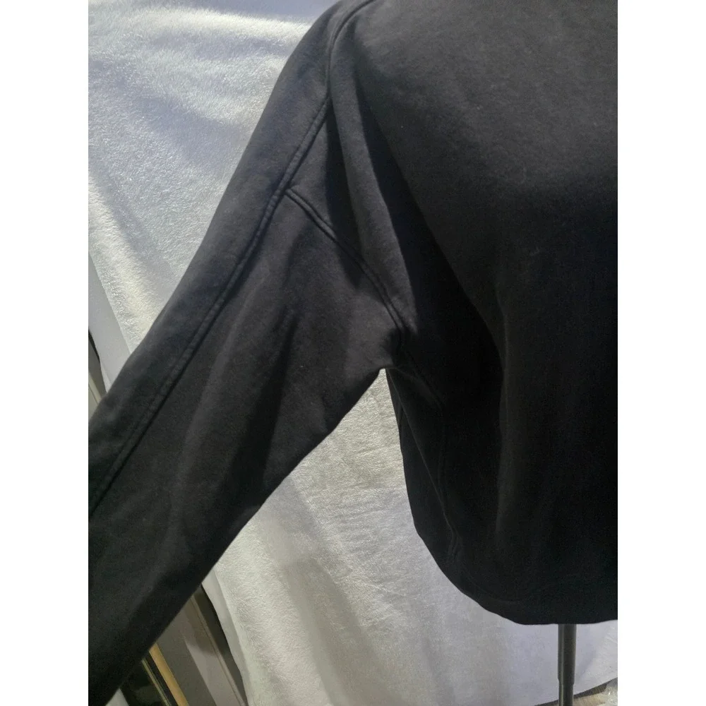Lululemon Chill On Pullover Perfect Crewneck Sweatshirt Black Cotton Relax Sz 12
